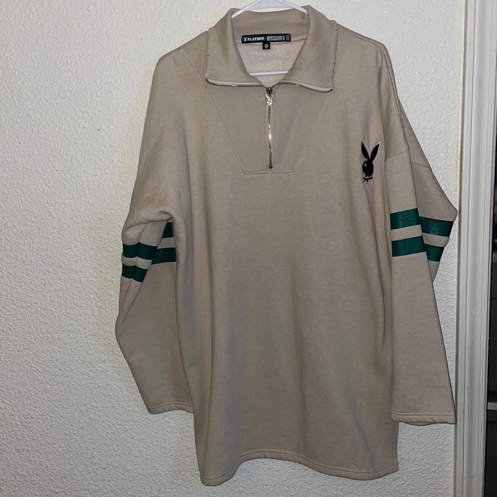 PLAYBOY MISGUIDED LONG SWEATER WITH COLLAR US 4